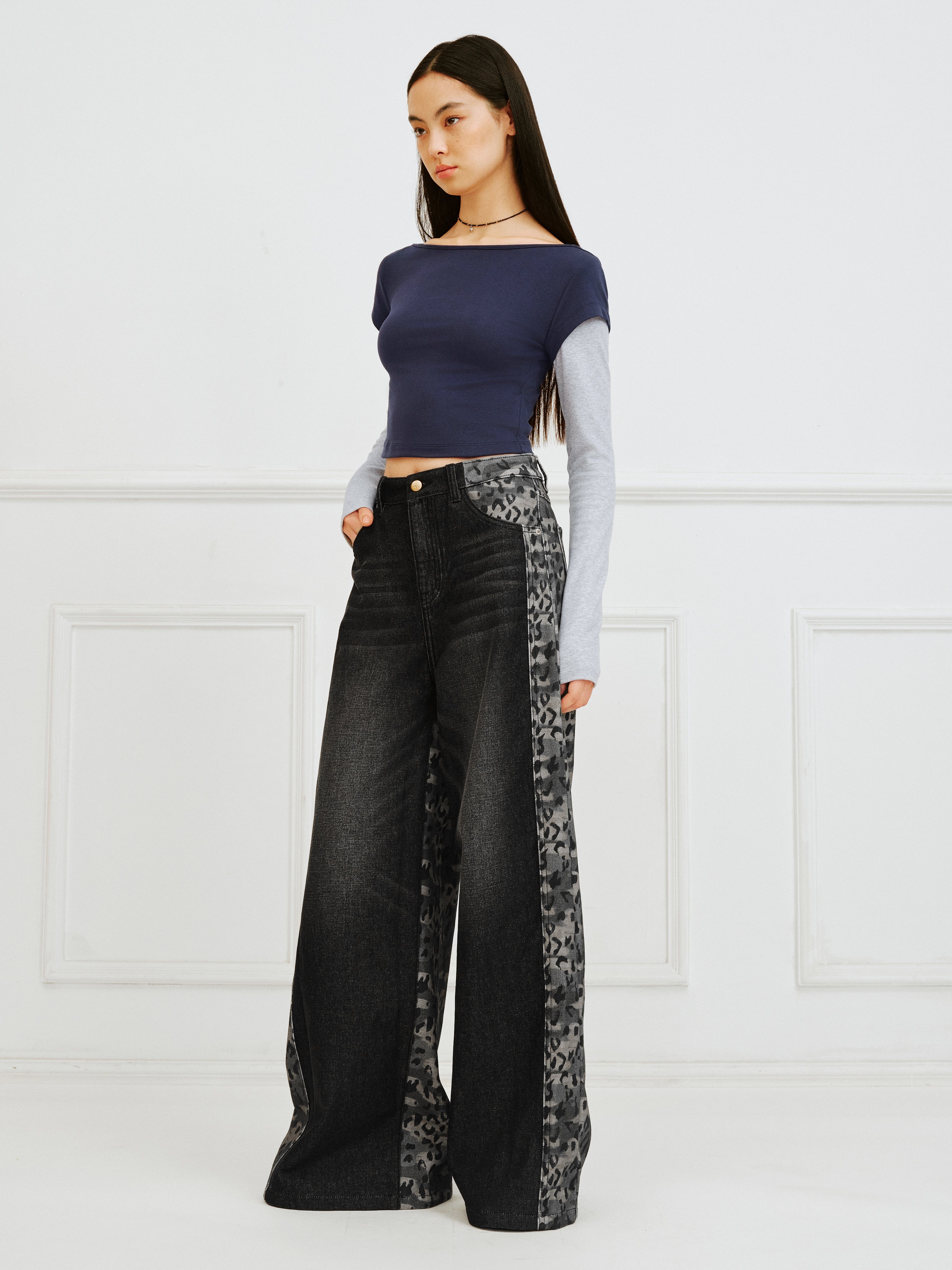 IFIK Leopard Baggy Jeans