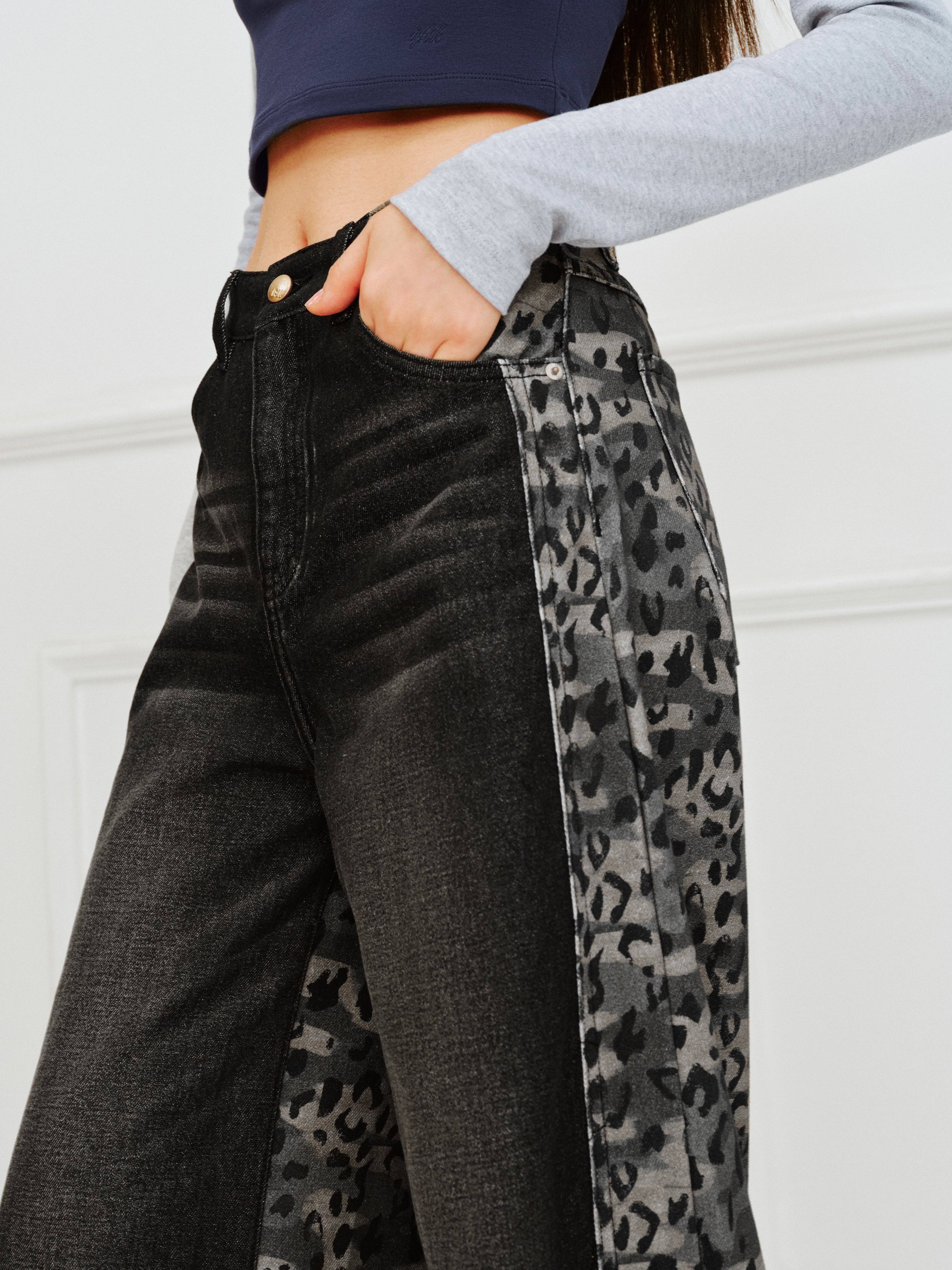 IFIK Leopard Baggy Jeans