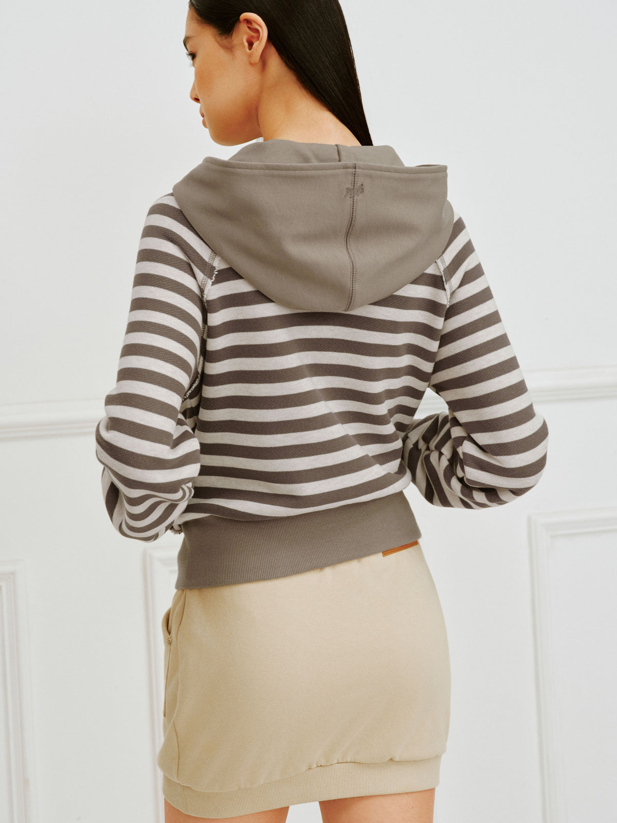 Color-Blocked Raglan Two-Way Zip Hoodie