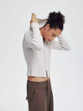 Bone White Cashmere Zip Hoodie