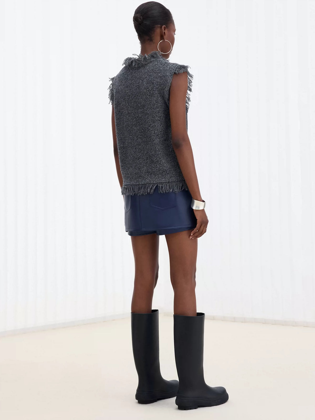 Ocean Blue Leather Skort
