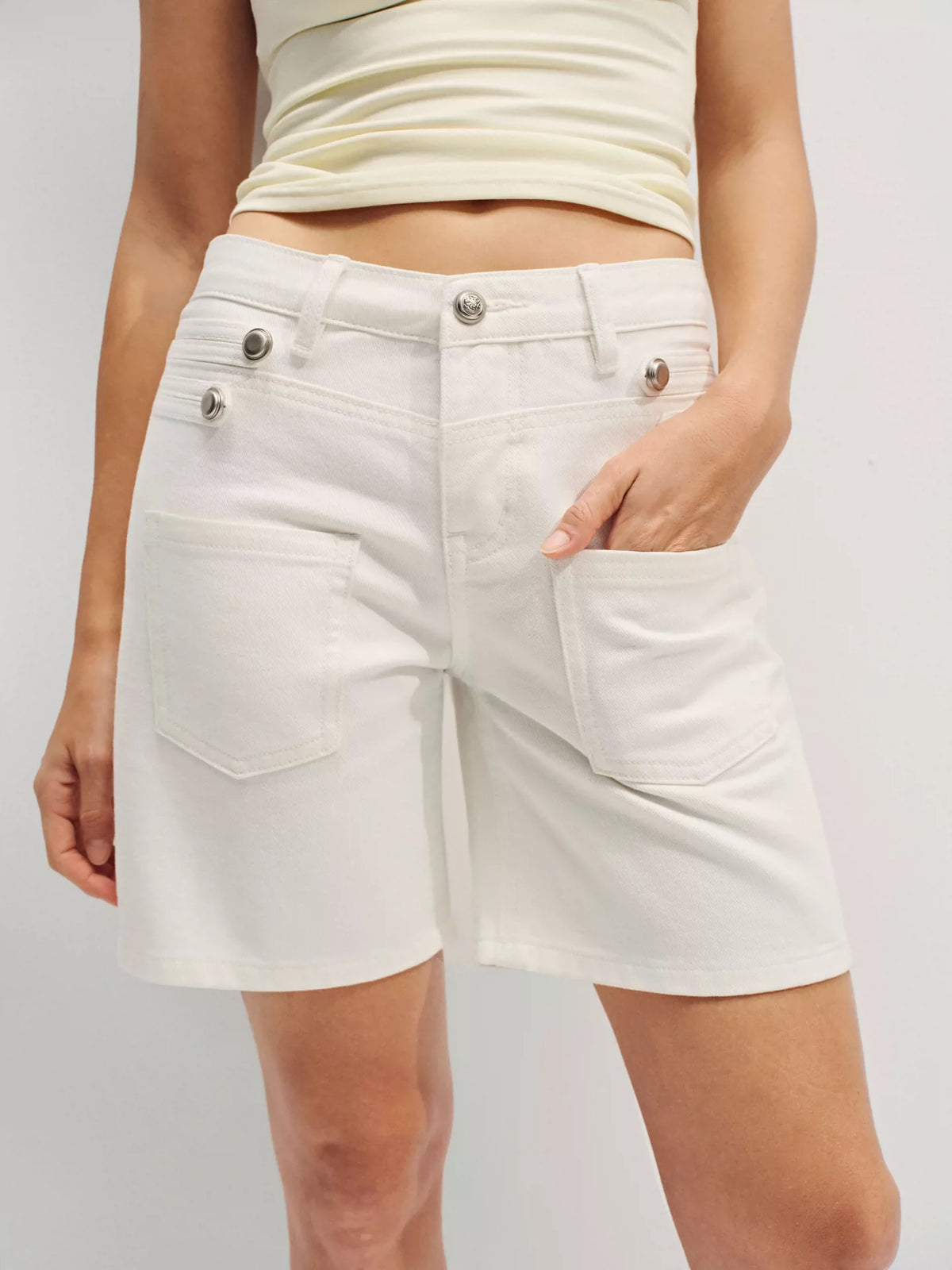 Splatter-Paint Ice-Blue Low-Rise Baggy Denim Jorts