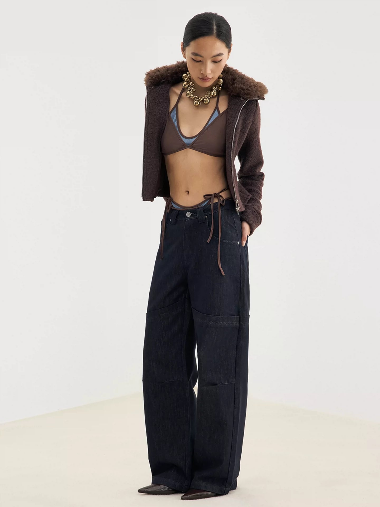 2-Way Wool-Alpaca Blend Coat with Detachable Collar