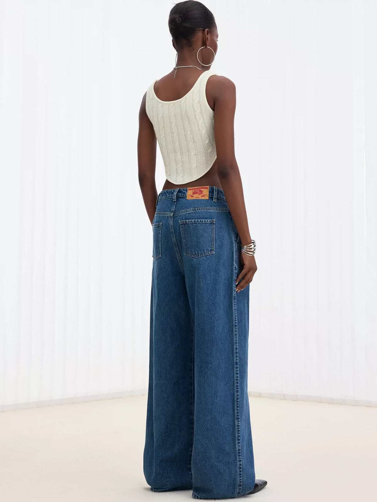 Snow-Wash Relaxed Jeans