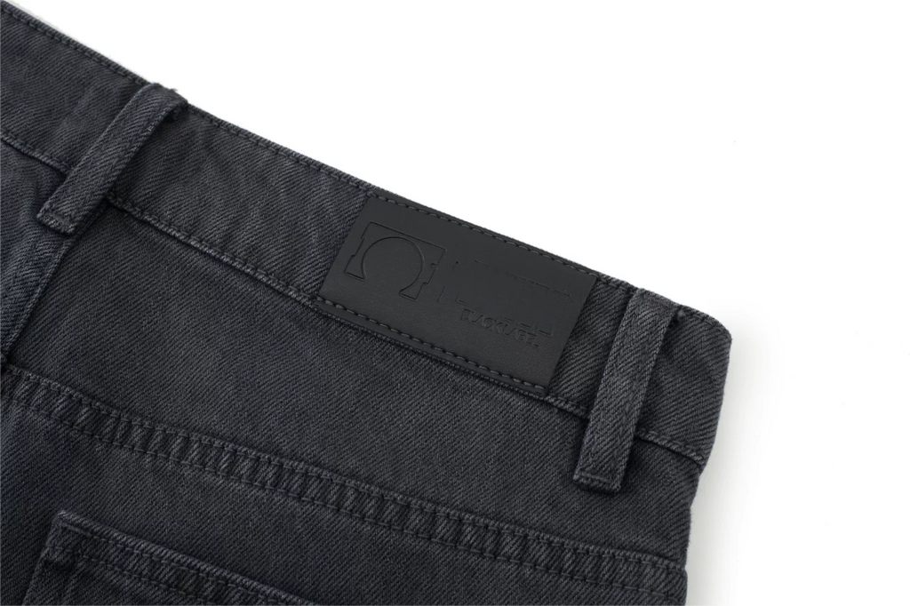 Studded Grey Wash Denim Jorts