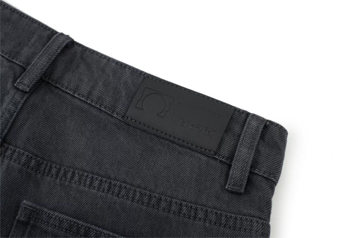 Studded Grey Wash Denim Jorts