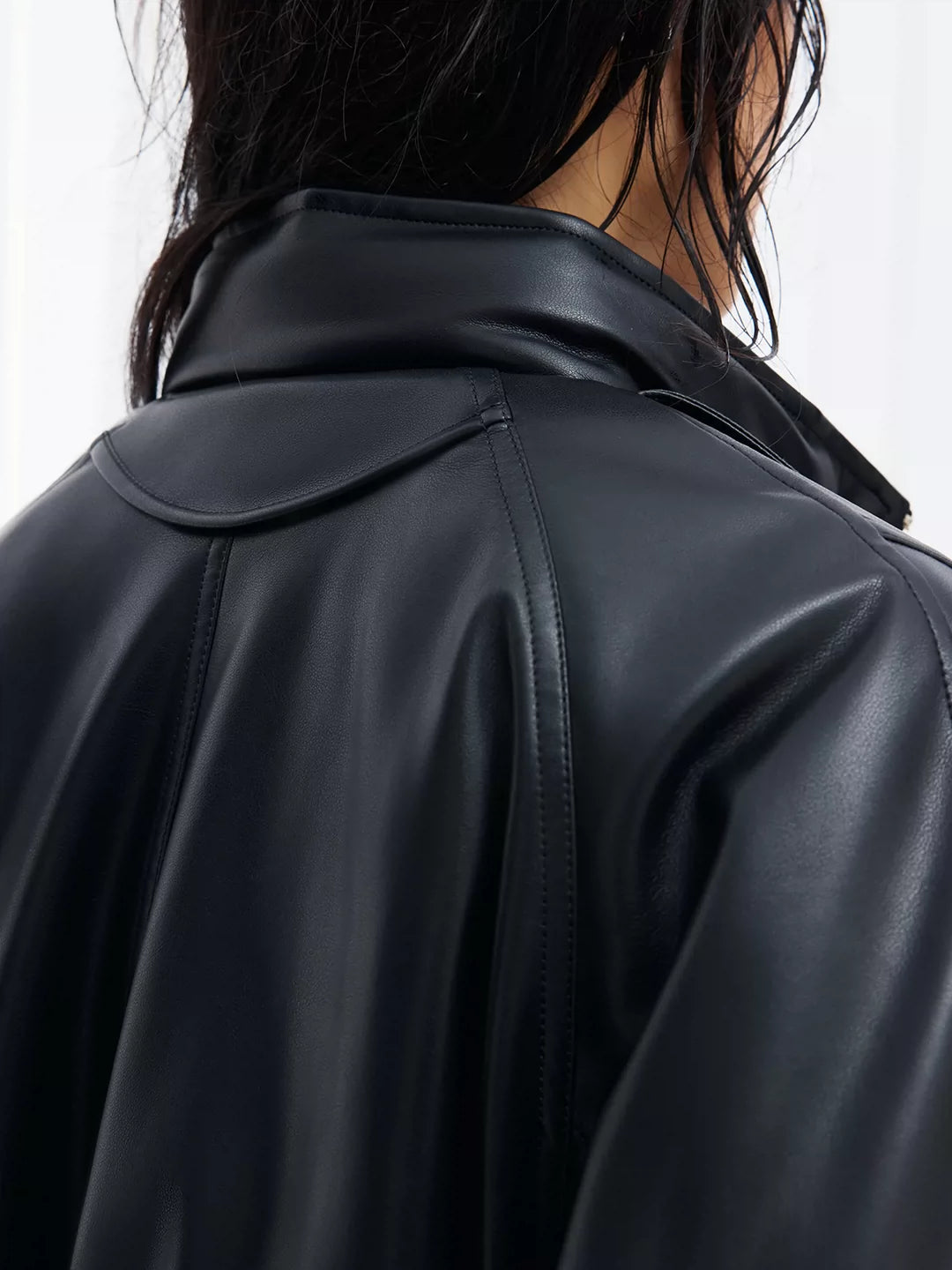 Padded Cropped Leather Jacket