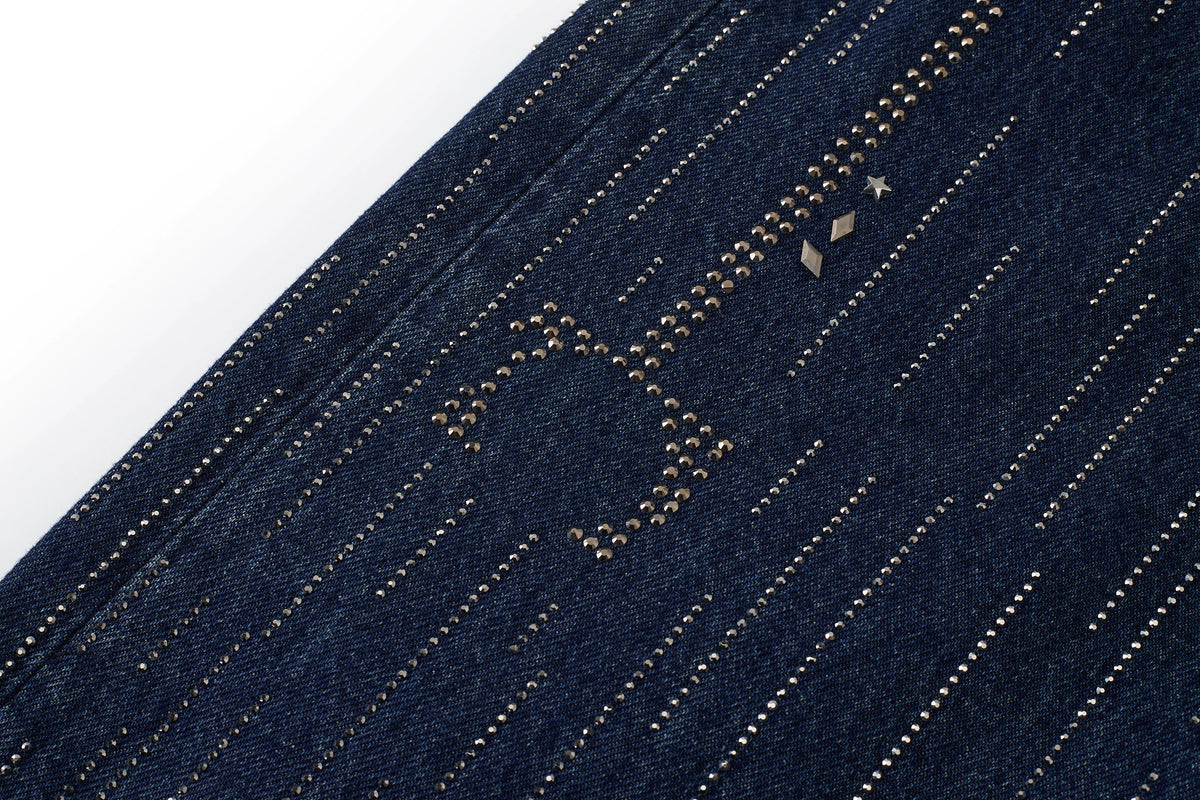 "Falling Chain" Gradient Wash Jeans