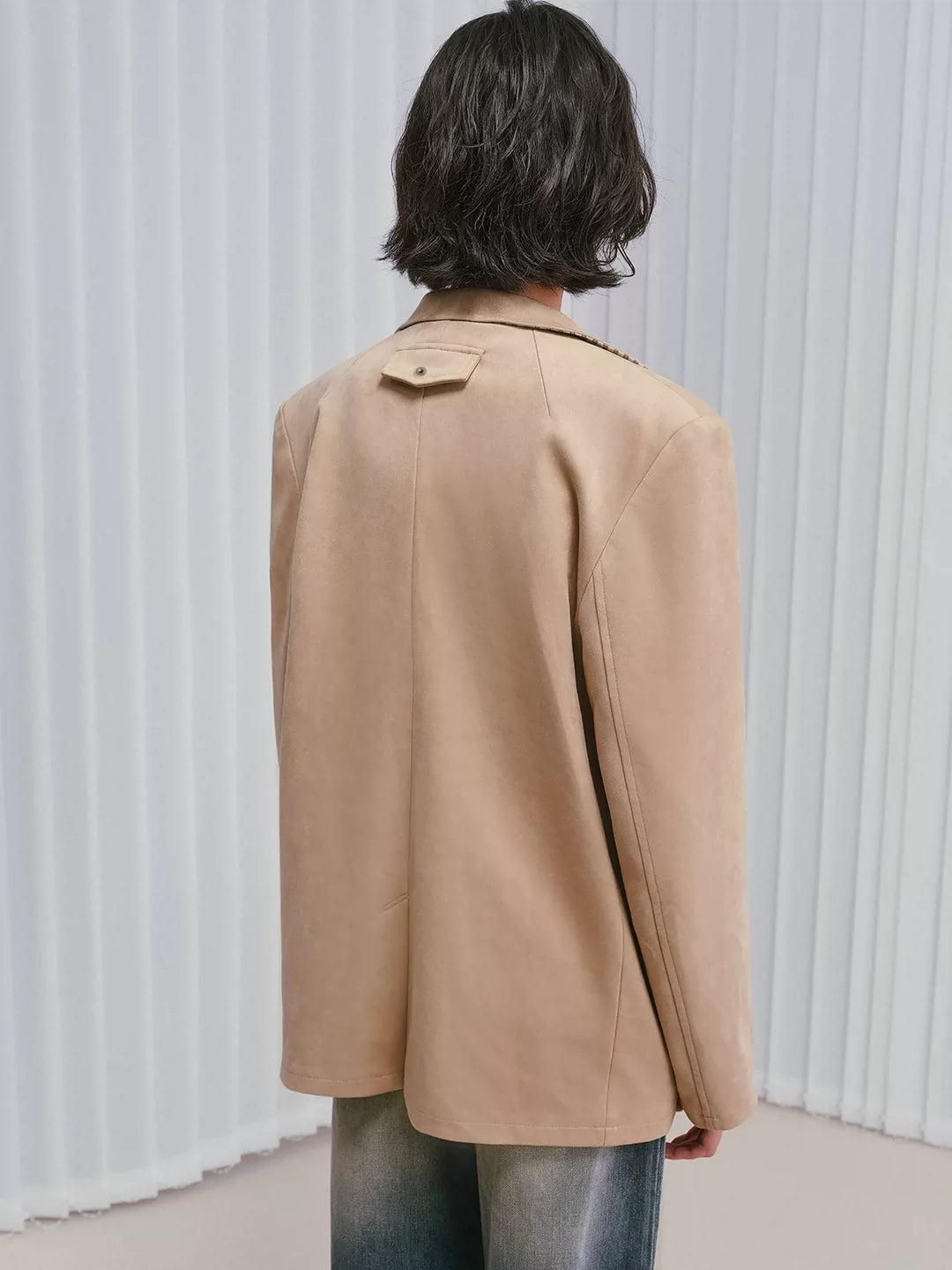 IFIKNOW Oversized Vintage Suede Blazer