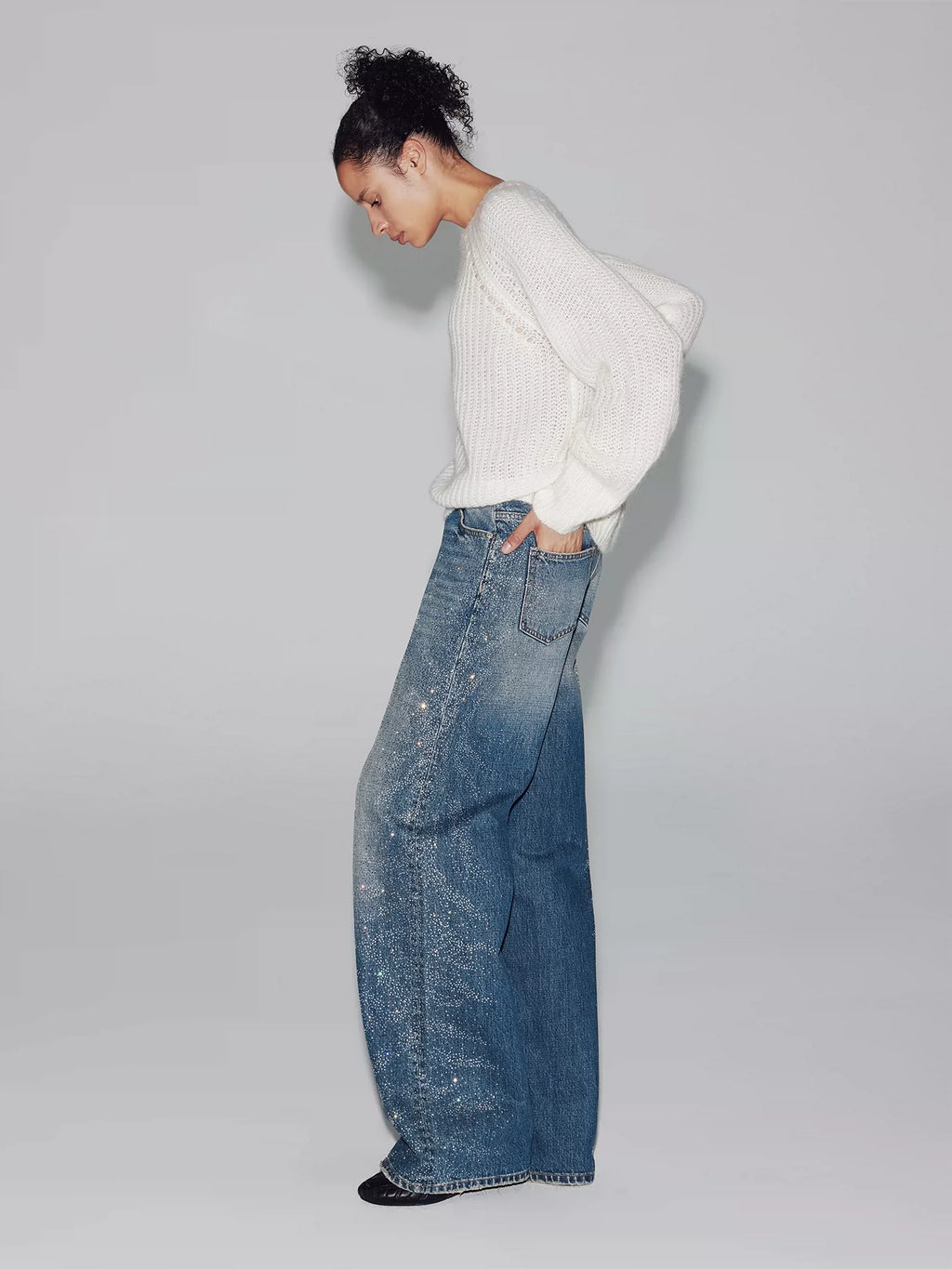 Rhinestone Tiger Baggy Jeans
