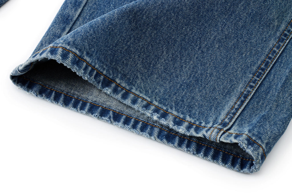 Premium Wash V-Neck Denim Jumpsuit