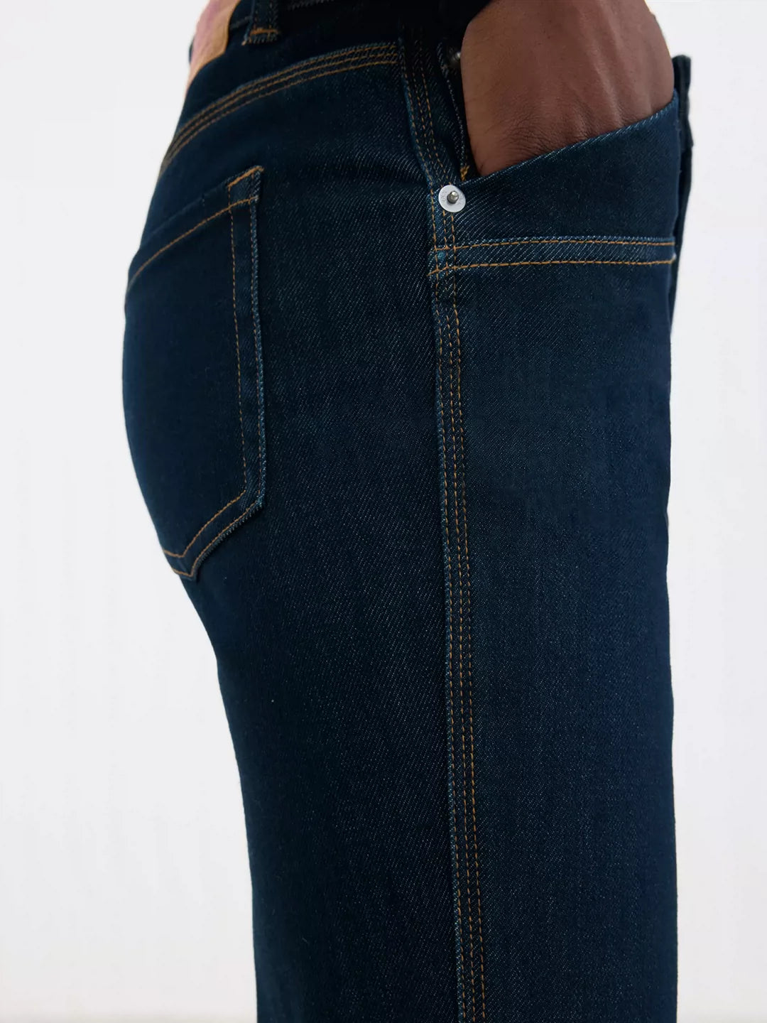 Deconstructed Green-Cast Micro-Flare Jeans