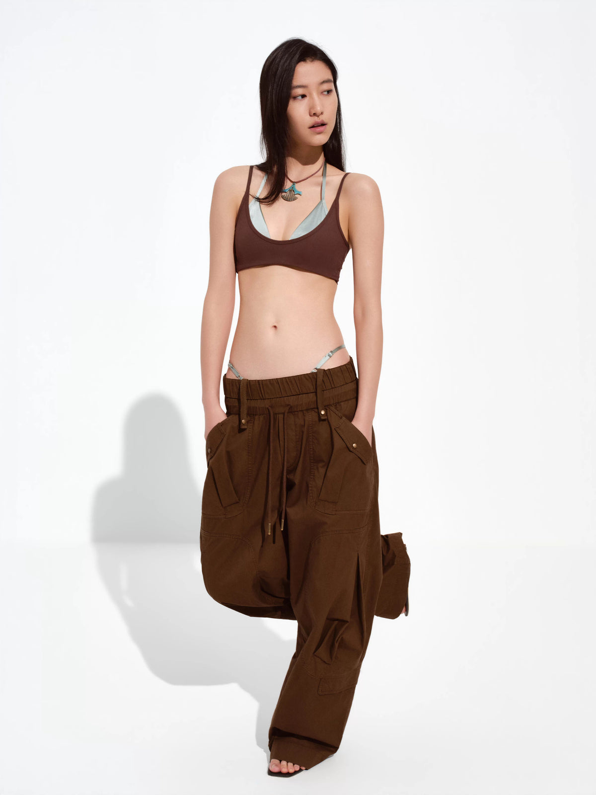 Foldover-Waist Cargo Pants
