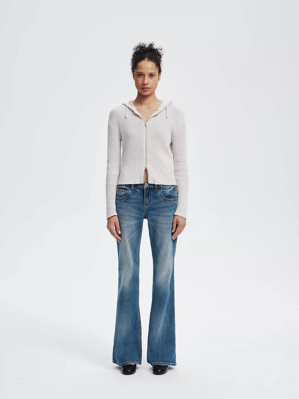 Vintage Wash Slim Flare Jeans