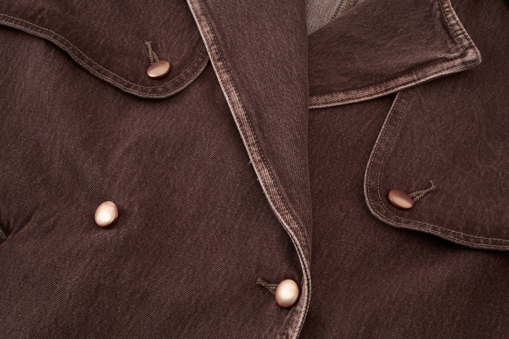 Belted Washed Denim Trench Coat