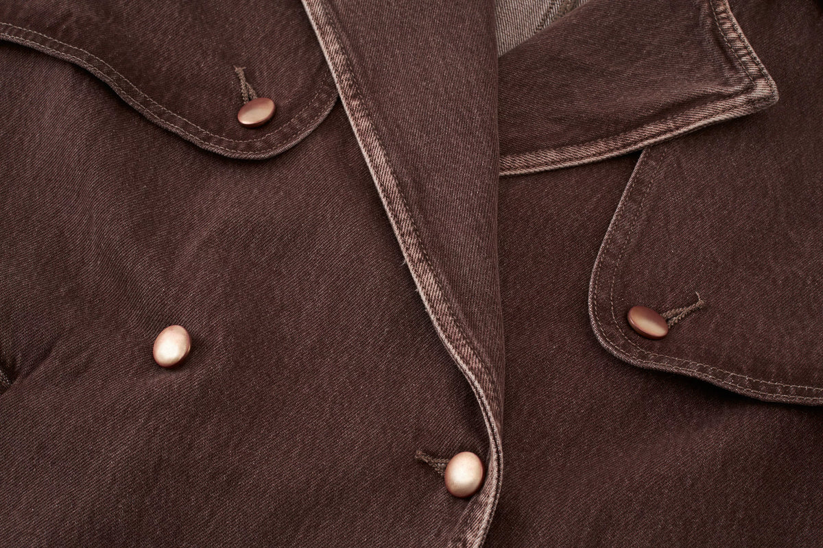 Belted Washed Denim Trench Coat