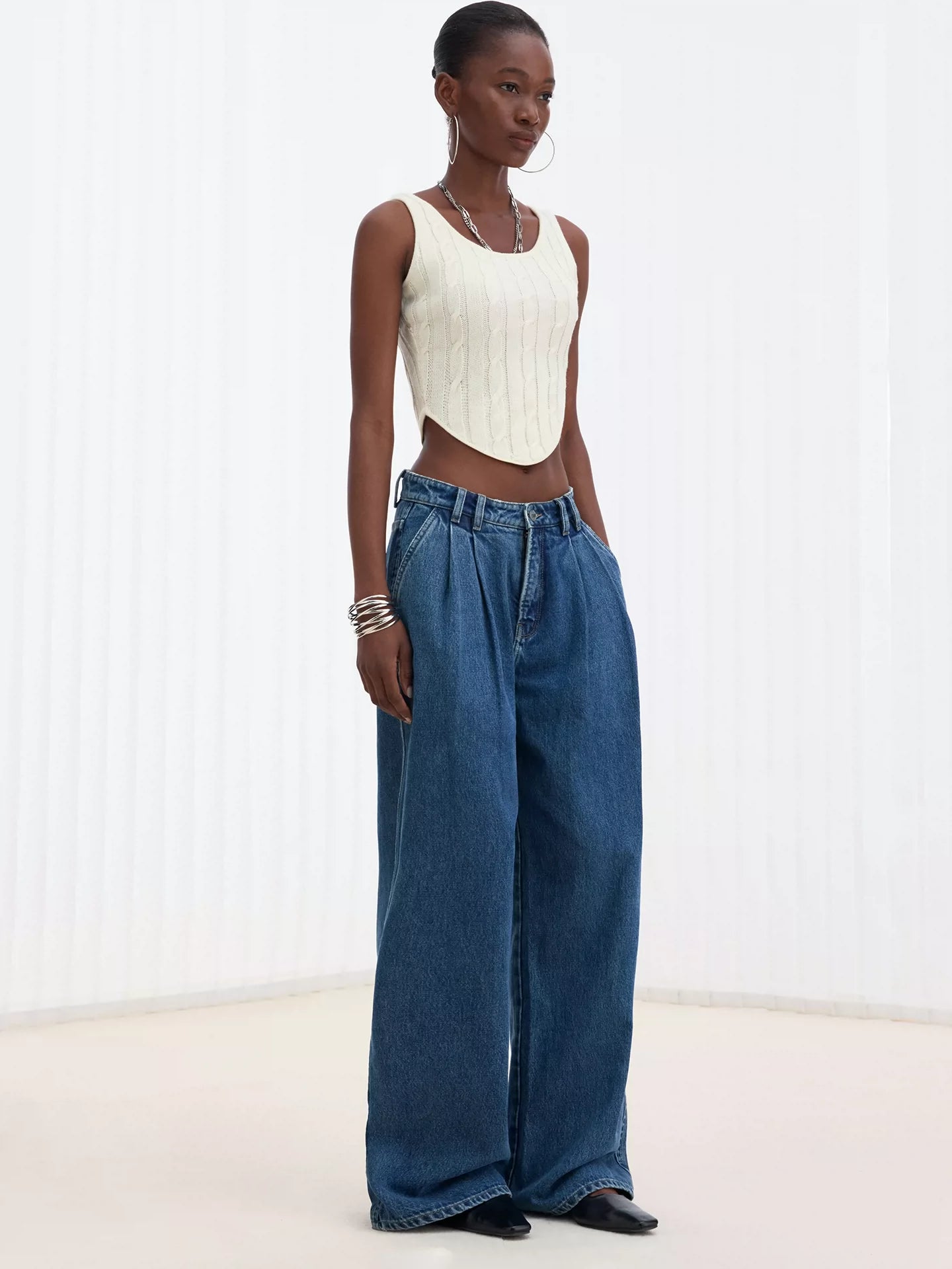 Snow-Wash Relaxed Jeans