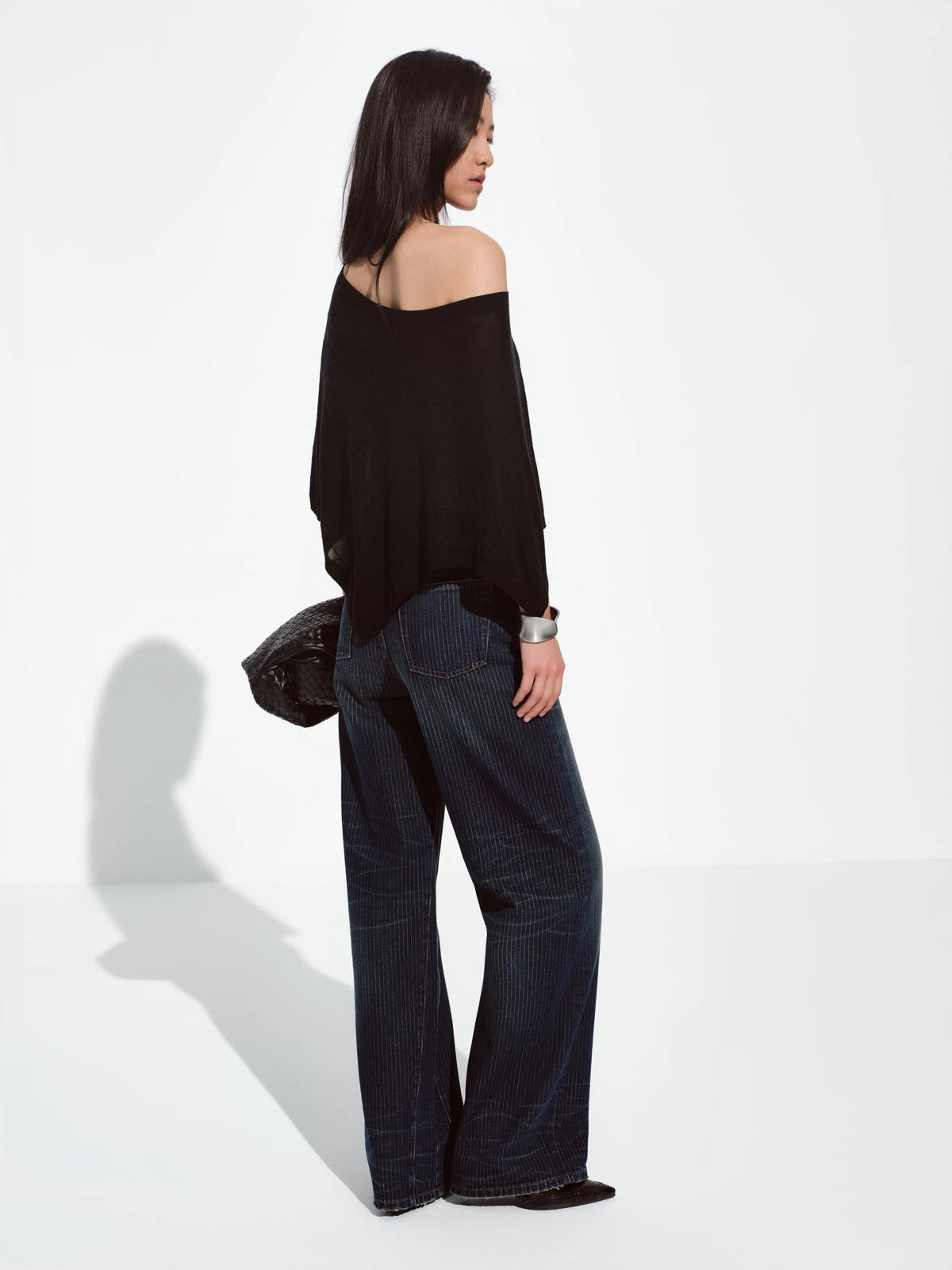 Pinstripe Whiskered Dark Blue Jeans