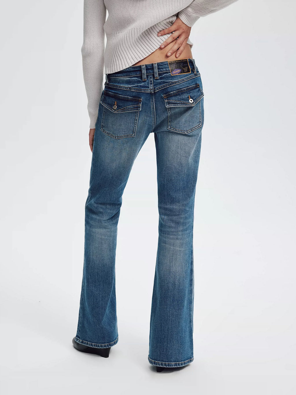 Vintage Wash Slim Flare Jeans