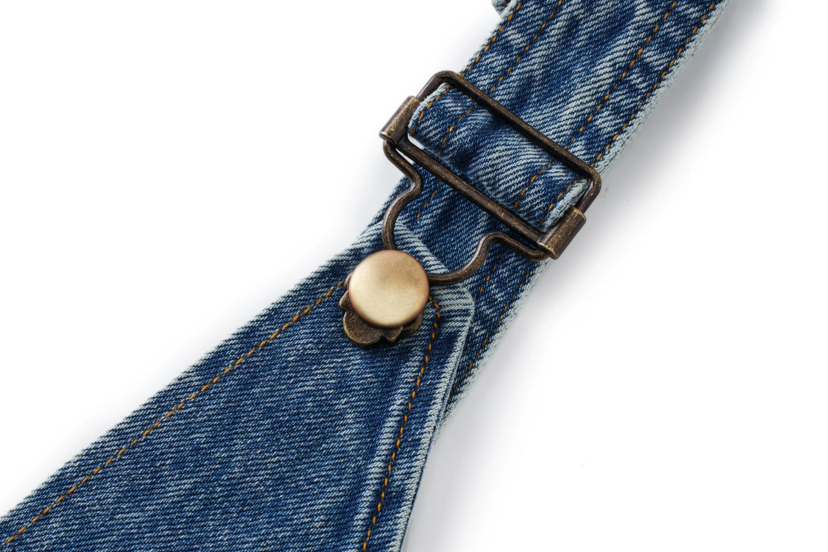 Premium Wash V-Neck Denim Jumpsuit