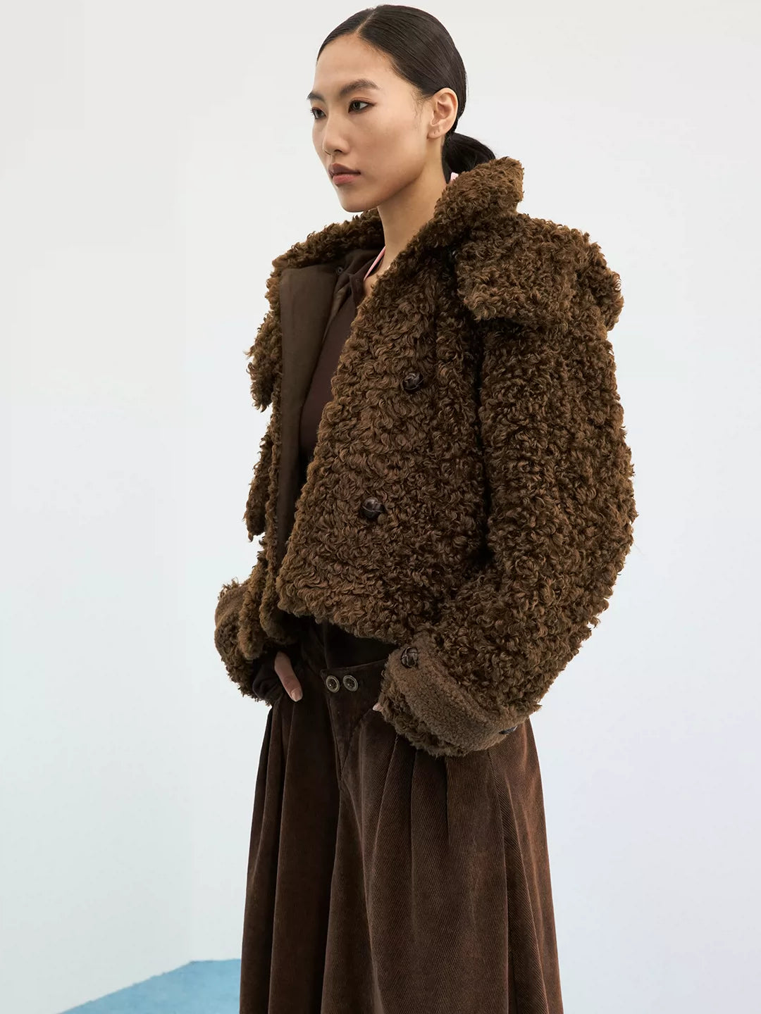 Oversized Teddy Fleece Convertible Hooded Jacket