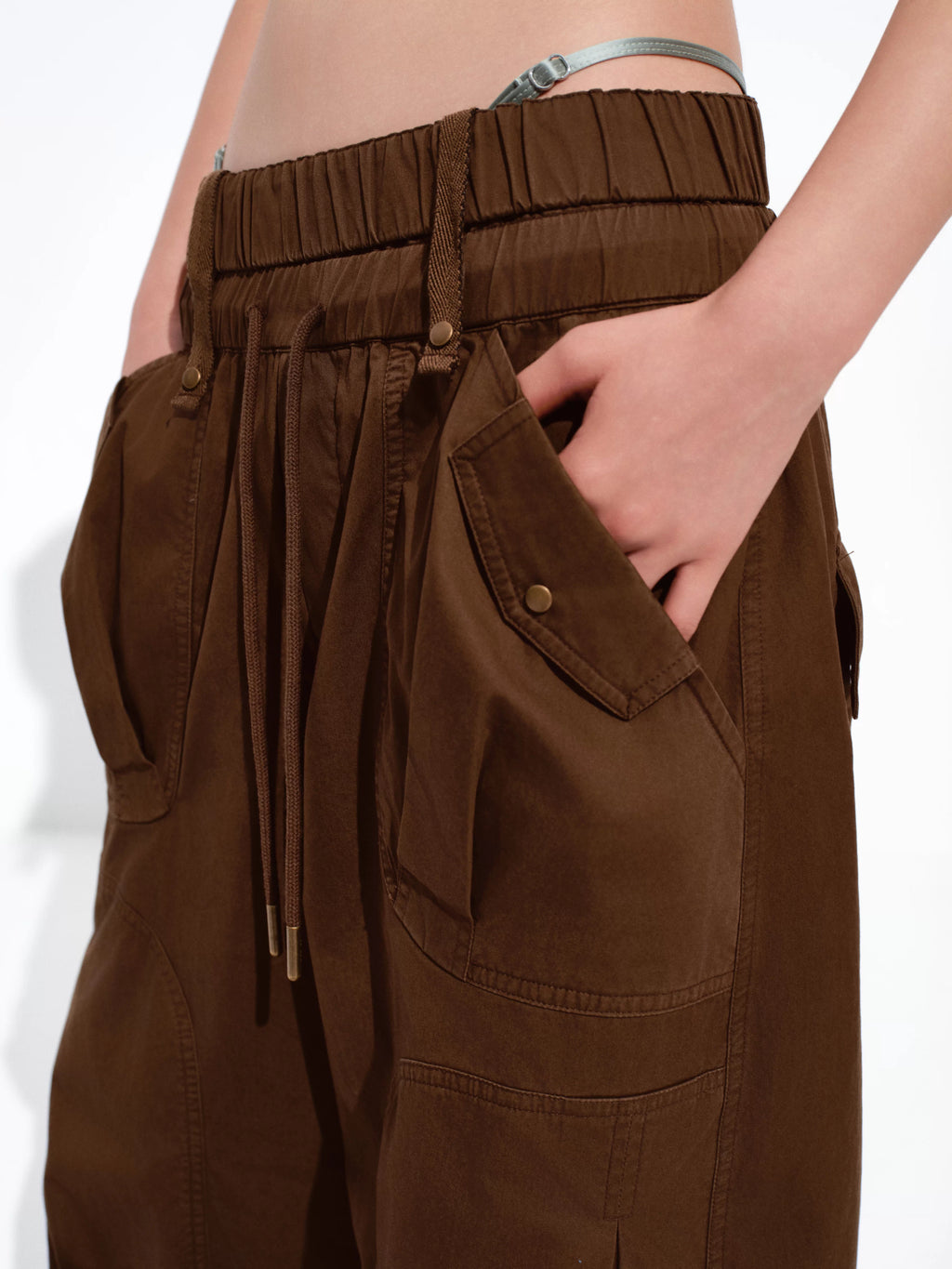 Foldover-Waist Cargo Pants