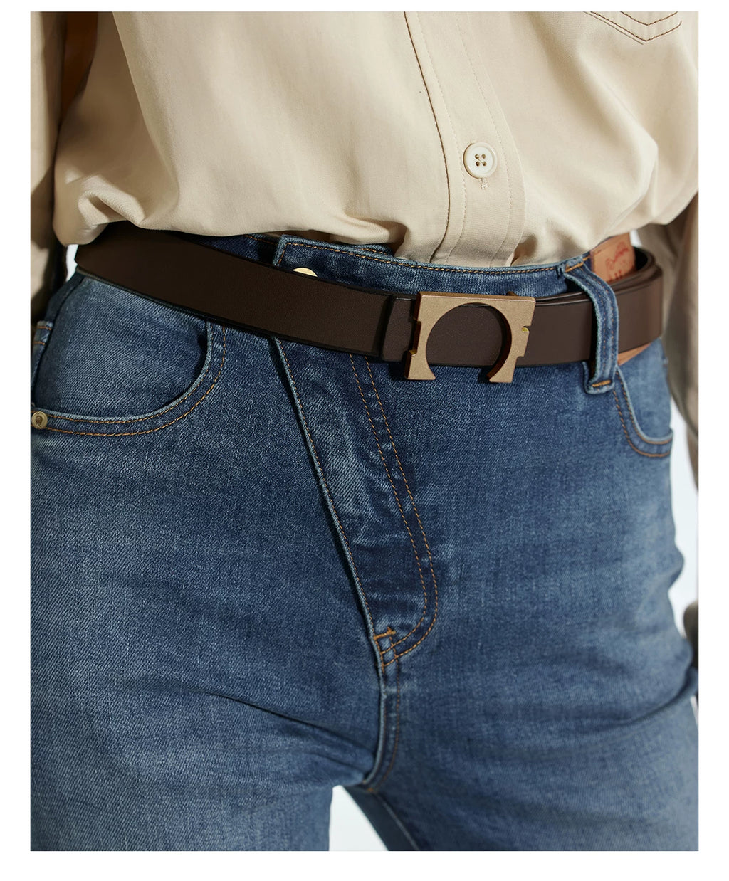 Distressed Cowhide Leather Belt