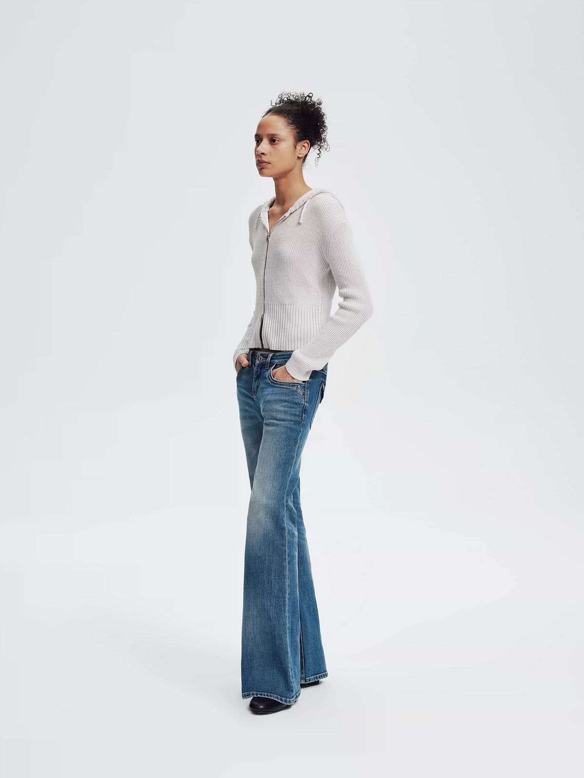 Vintage Wash Slim Flare Jeans