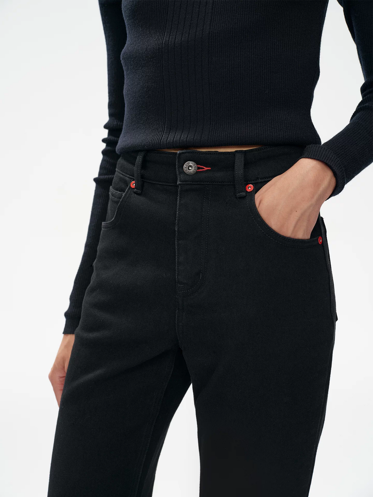 Flattering Fleece Lined Black Jeans