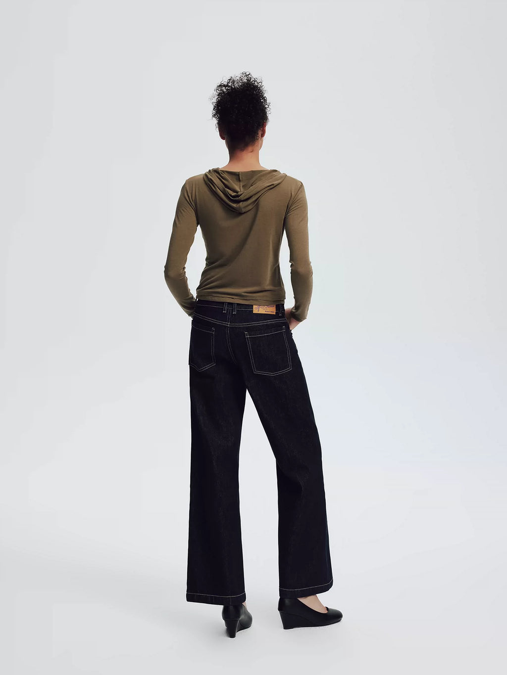 Raw Denim Cropped Flare Jeans