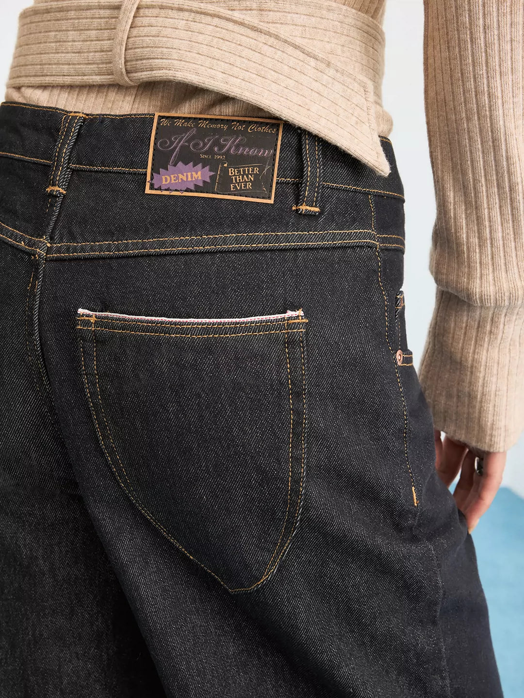 Selvedge Raw Deconstructed Curved Leg Jeans