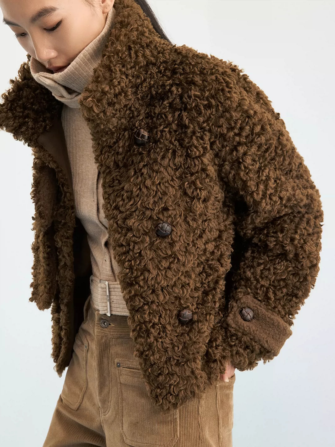 Oversized Teddy Fleece Convertible Hooded Jacket
