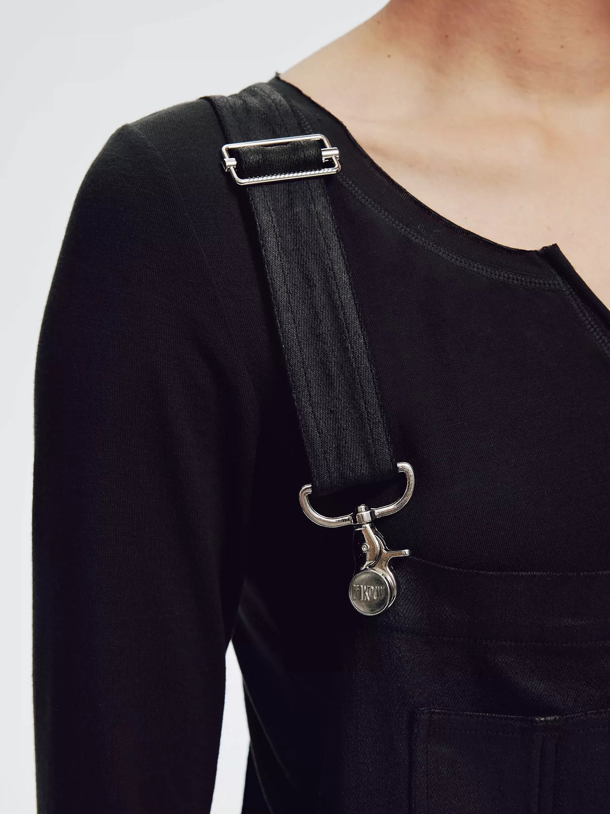 Black Waxed Denim Overalls
