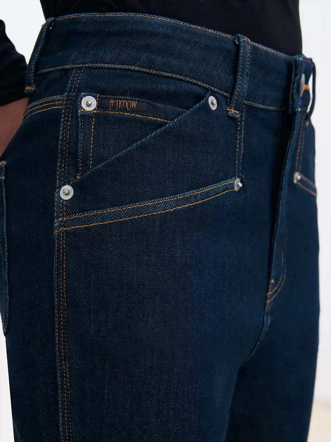 Deconstructed Green-Cast Micro-Flare Jeans