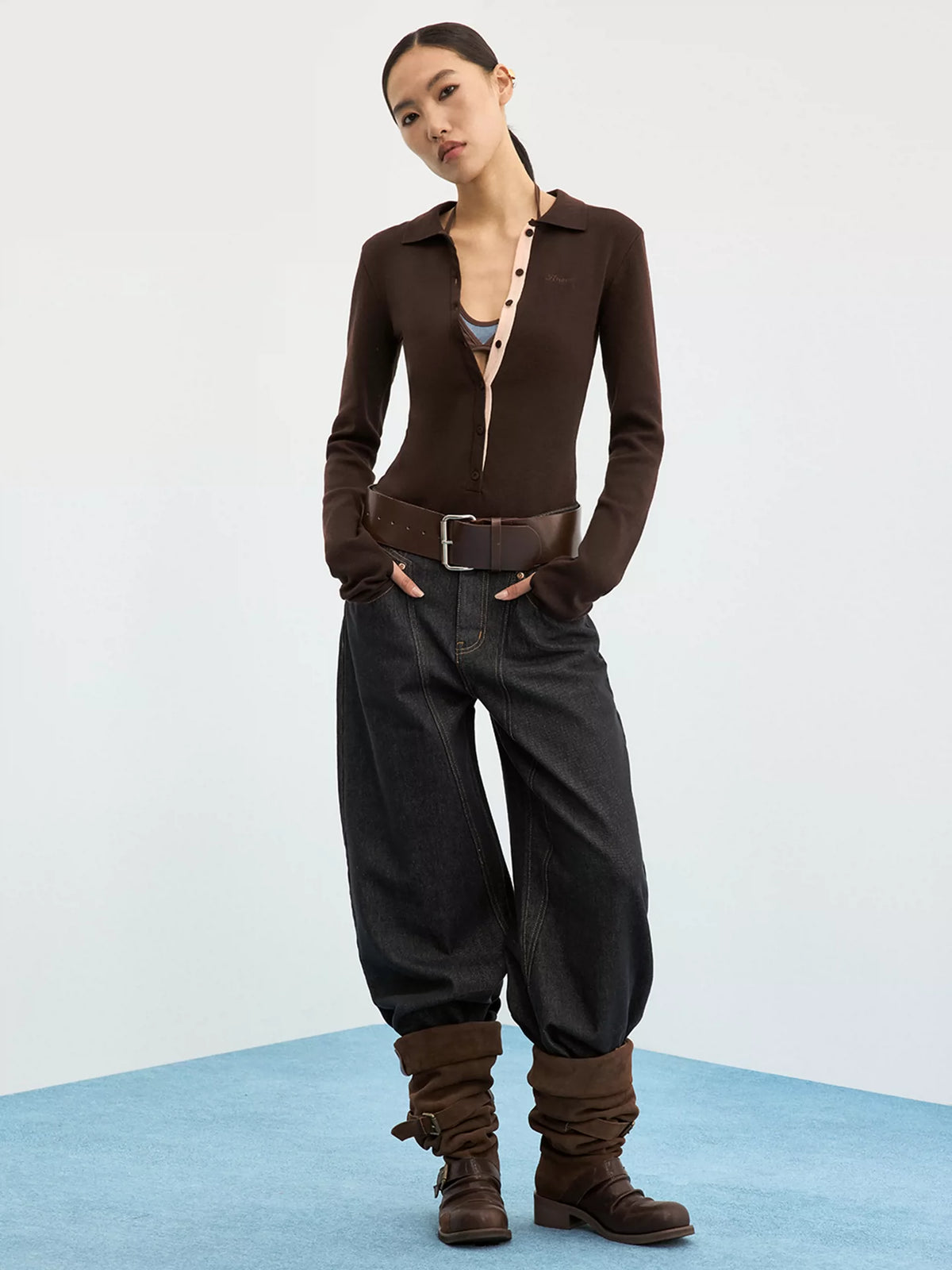 Selvedge Raw Deconstructed Curved Leg Jeans