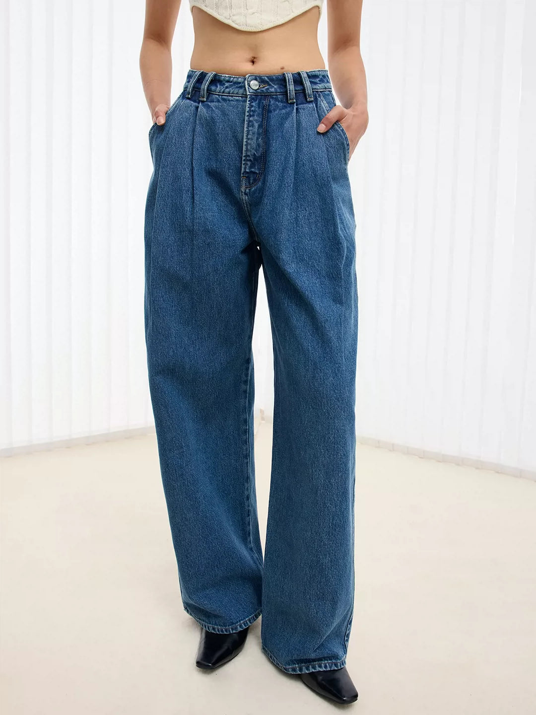Snow-Wash Relaxed Jeans