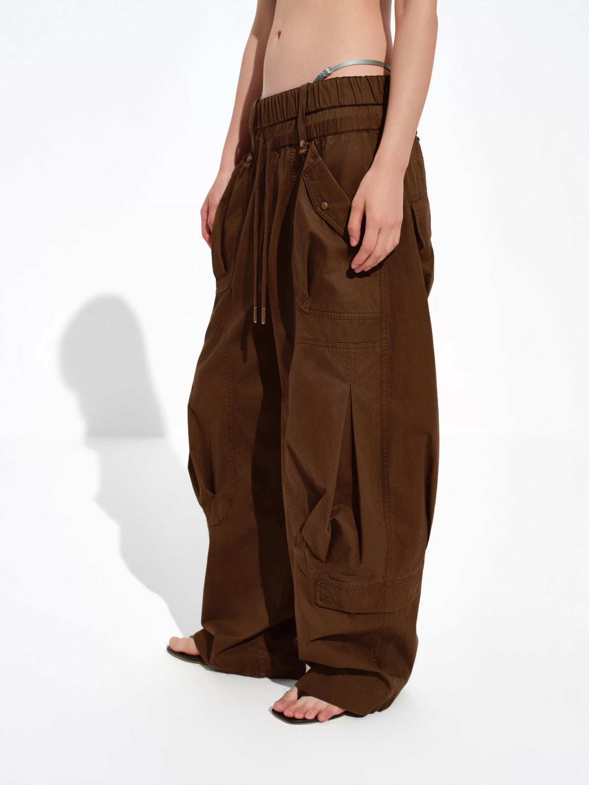 Foldover-Waist Cargo Pants