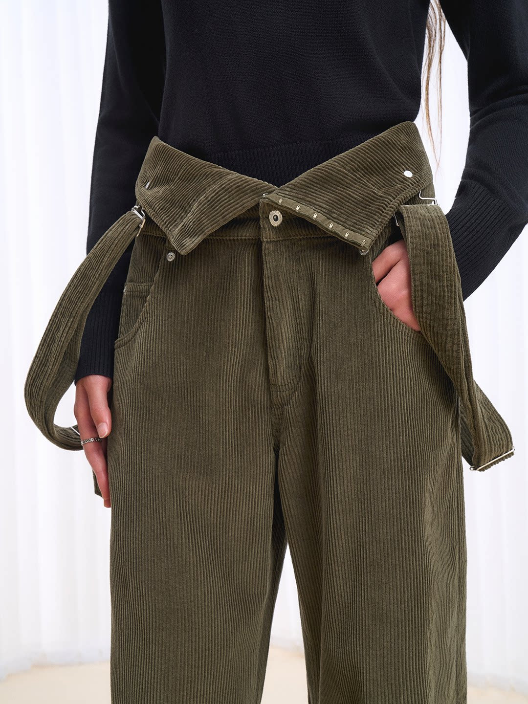 Washed Corduroy Multi-Way Overalls