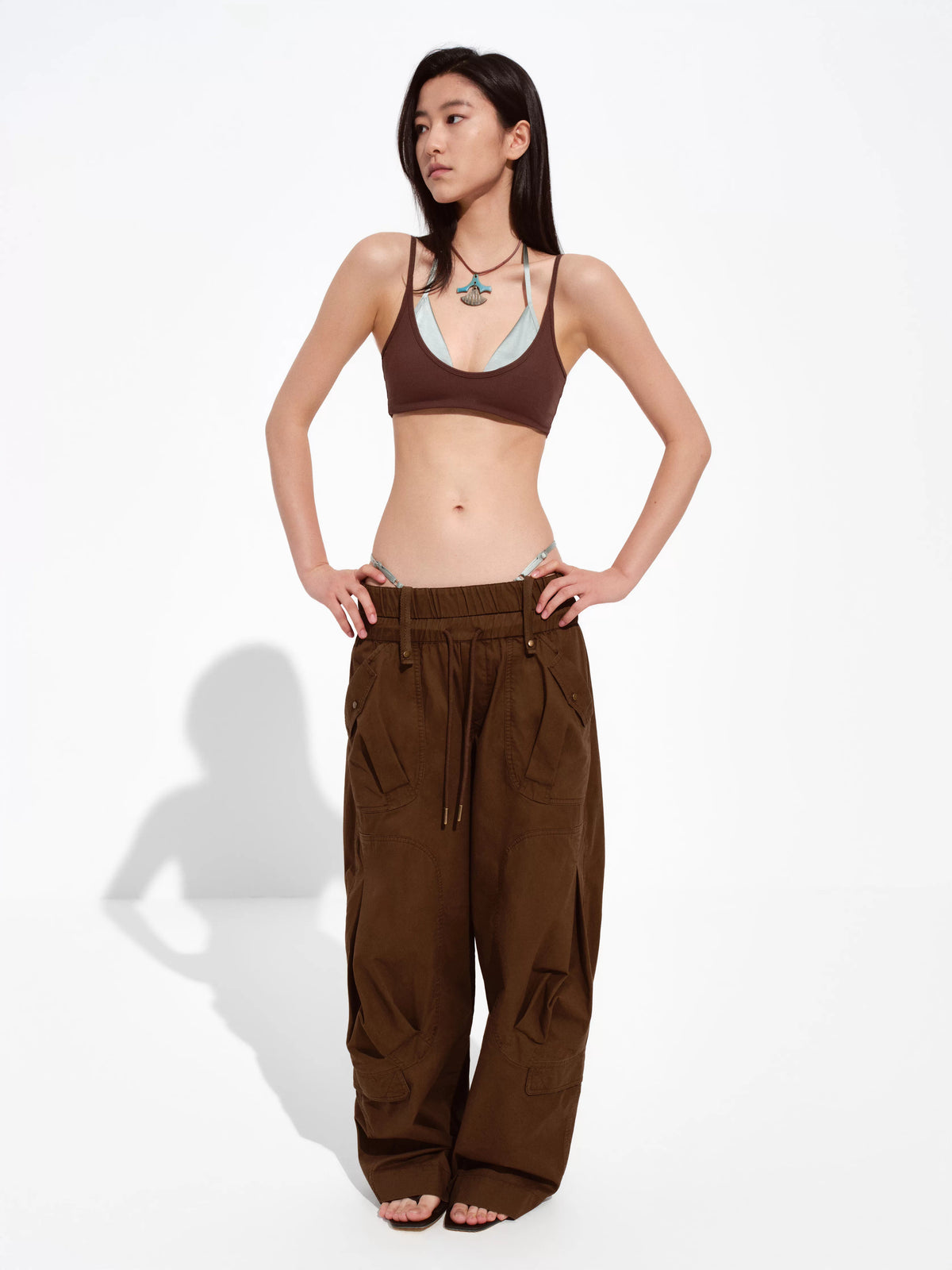 Foldover-Waist Cargo Pants