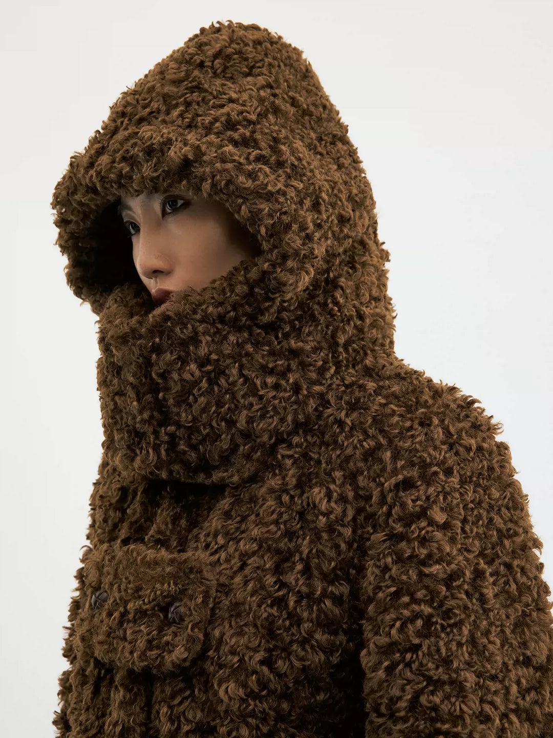 Oversized Teddy Fleece Convertible Hooded Jacket