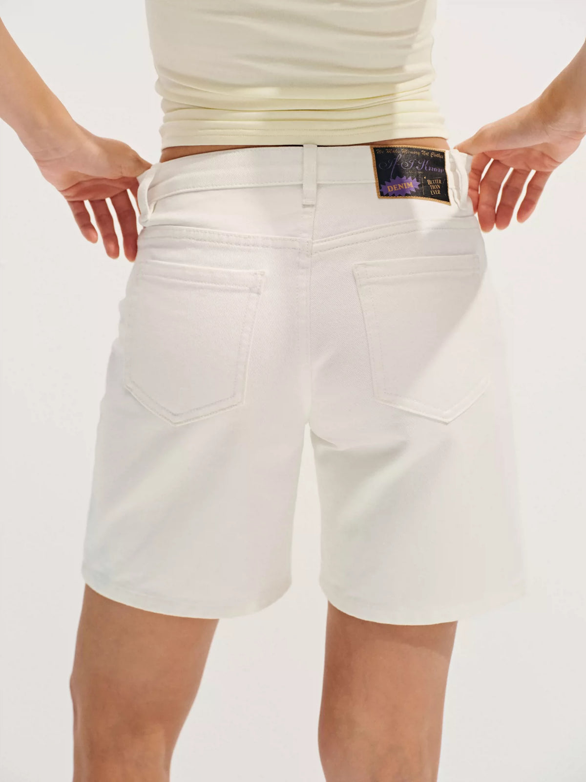 Splatter-Paint Ice-Blue Low-Rise Baggy Denim Jorts