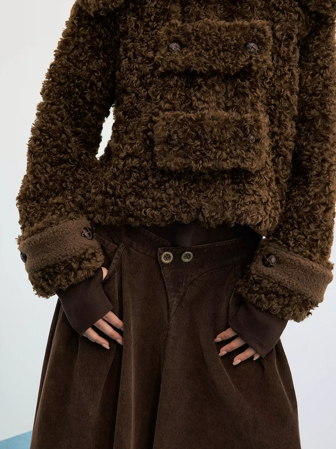Oversized Teddy Fleece Convertible Hooded Jacket