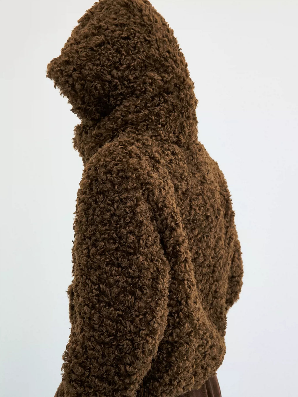 Oversized Teddy Fleece Convertible Hooded Jacket