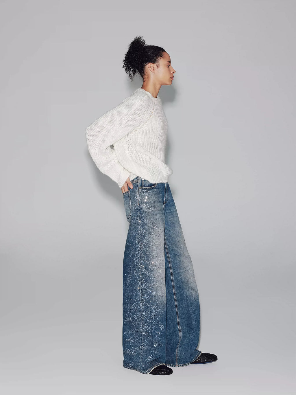Rhinestone Tiger Baggy Jeans