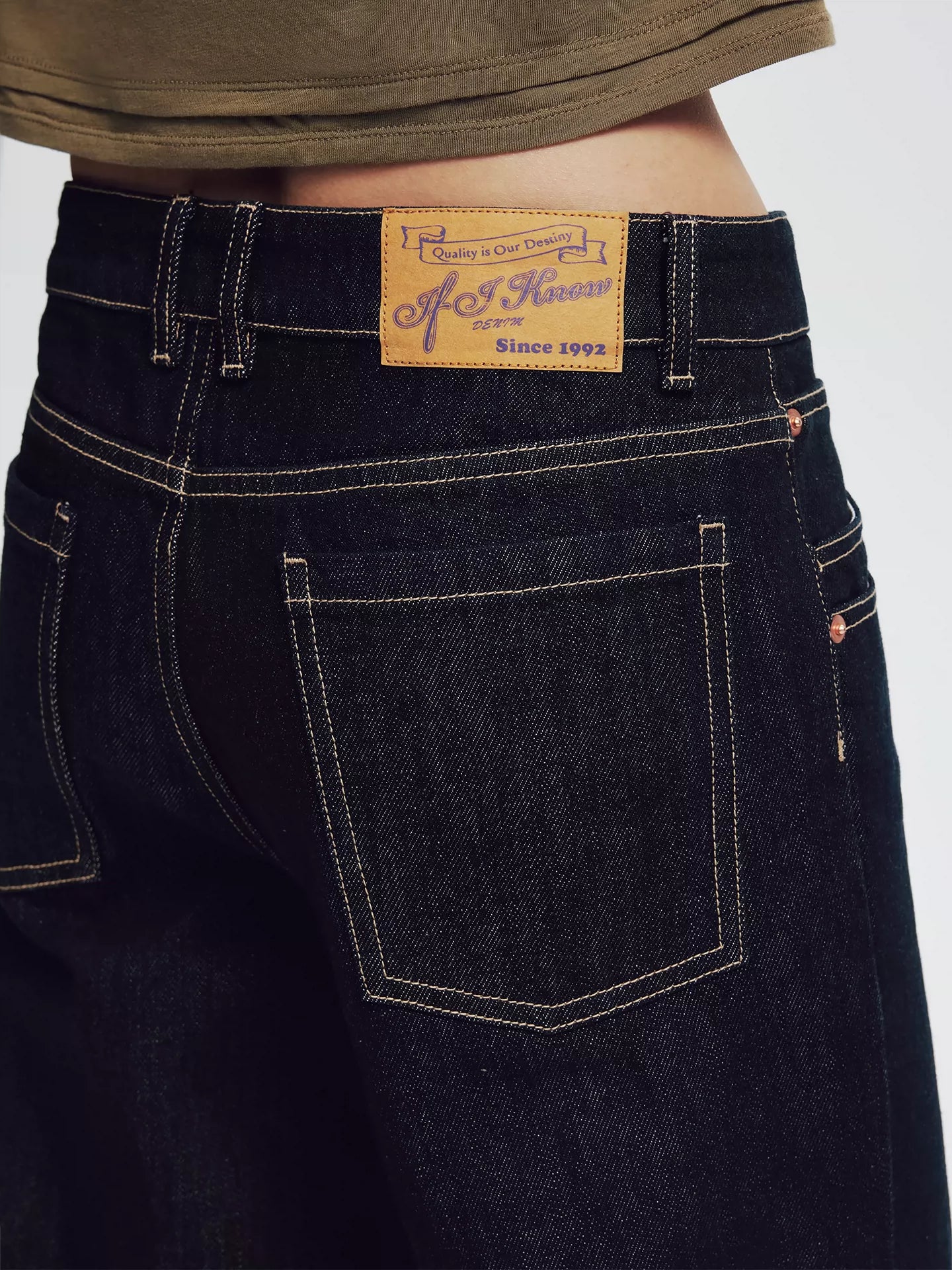 Raw Denim Cropped Flare Jeans