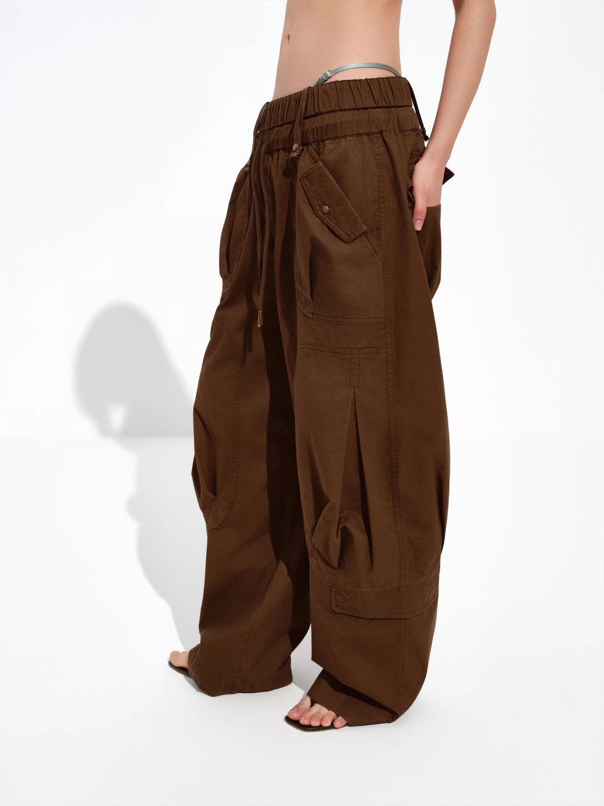 Foldover-Waist Cargo Pants