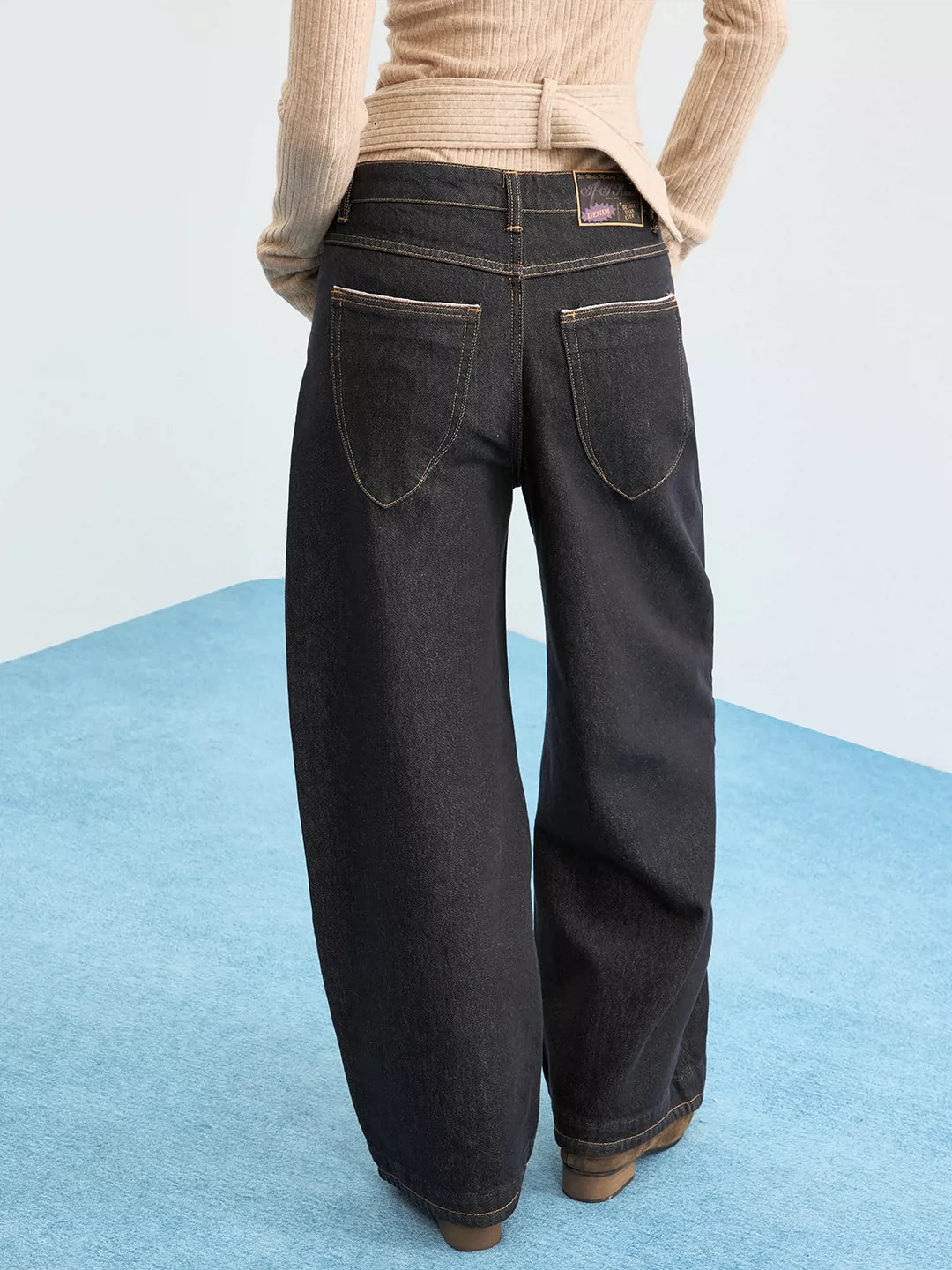 Selvedge Raw Deconstructed Curved Leg Jeans