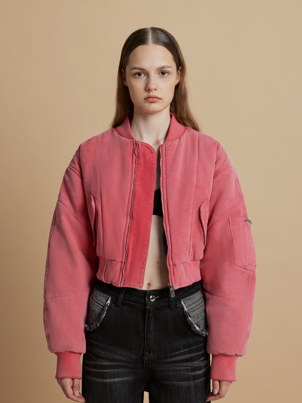 Zara pink bomber clearance jacket